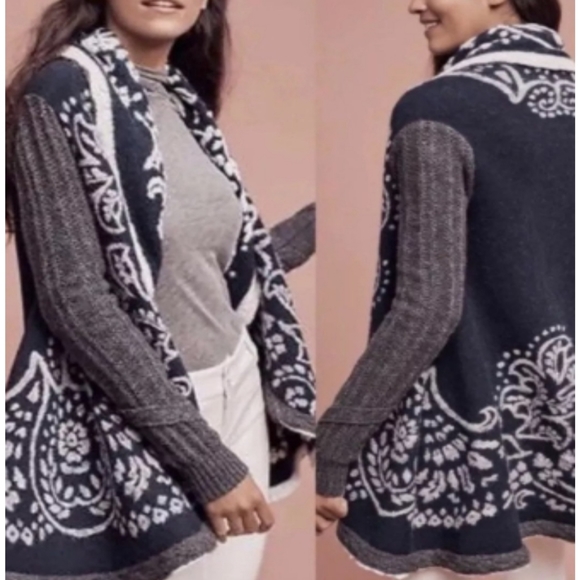 ANTHROPOLOGIE SLEEPING ON SNOW SWEATER COAT - Picture 2 of 9